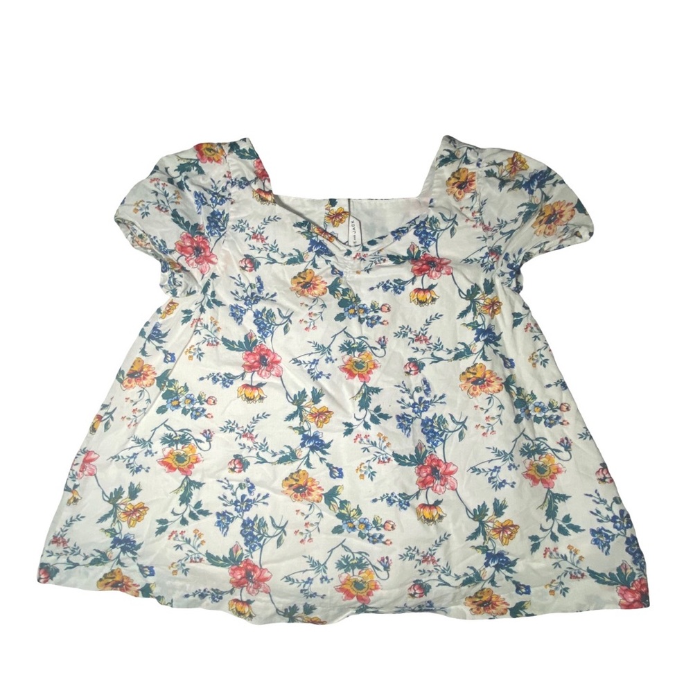 Janie and Jack White and Blue Floral‎ Blouse